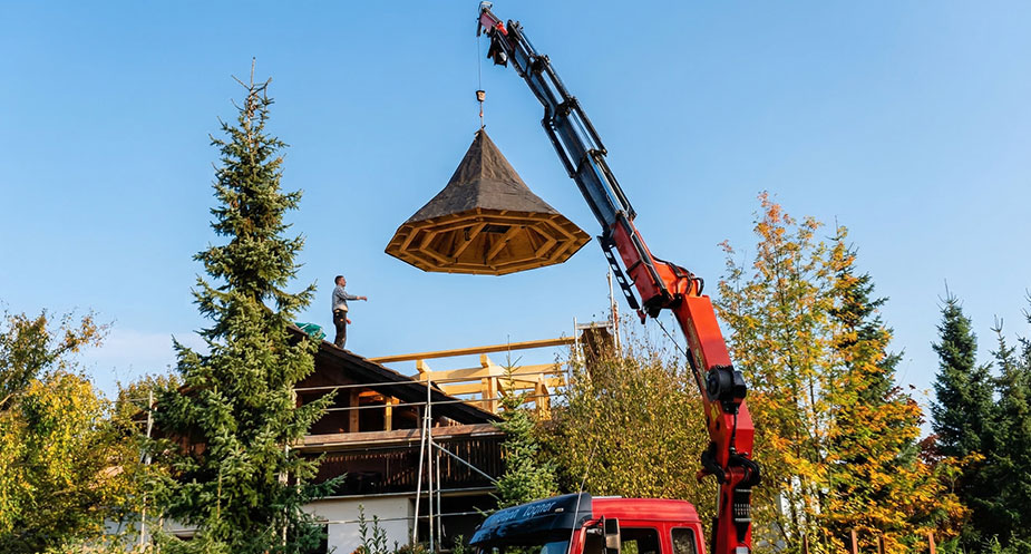 Turmdach für ein Einfamilienhaus